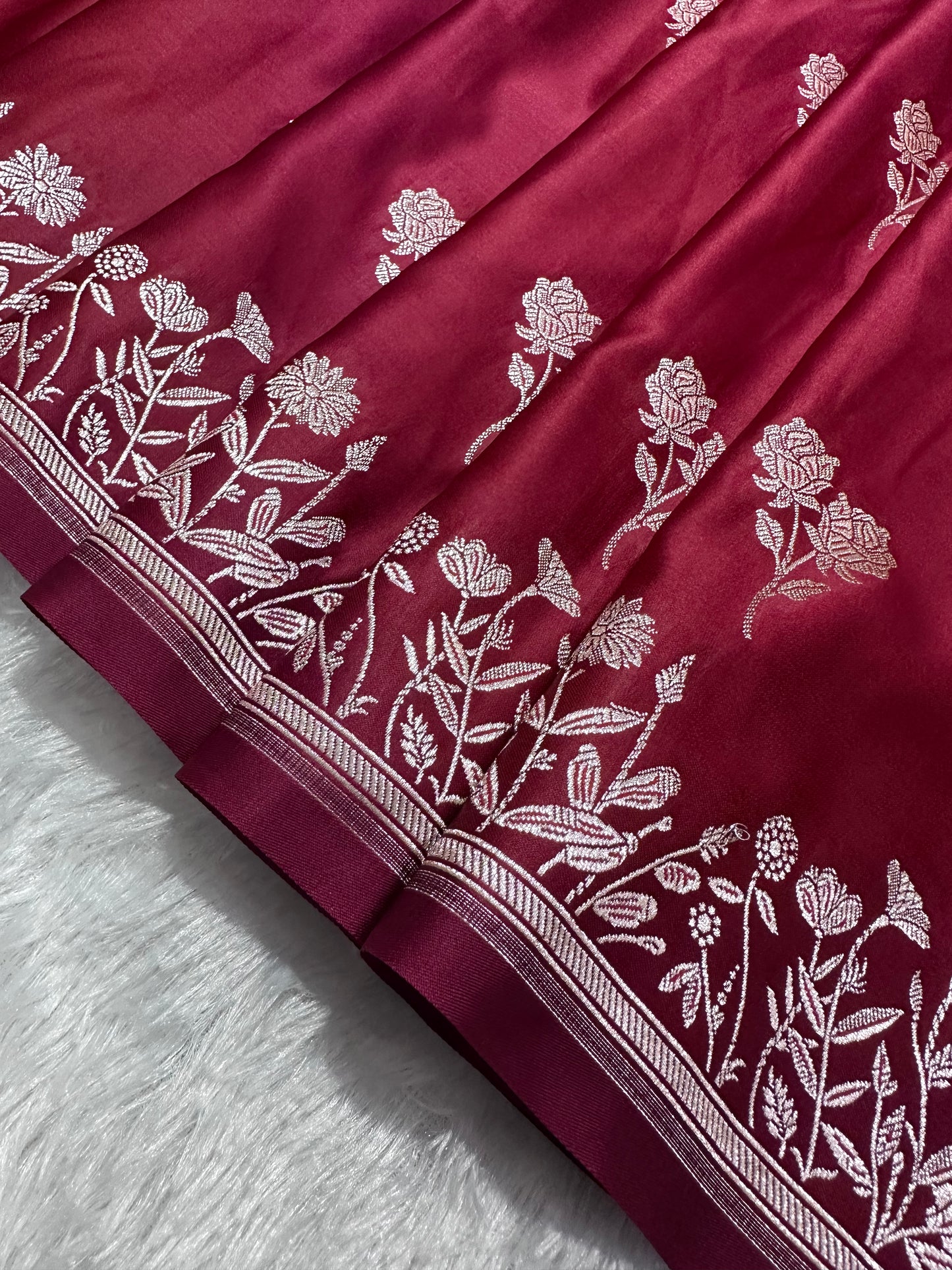 Royal Berry Pink Banarasi Silk Saree
