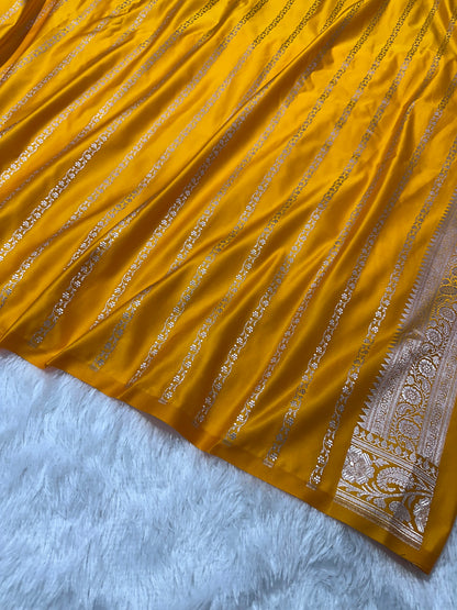 Royalgold Yellow Banarasi Saree with Woven Buti