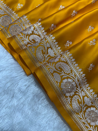 Royalgold Yellow Banarasi Saree with Woven Buti