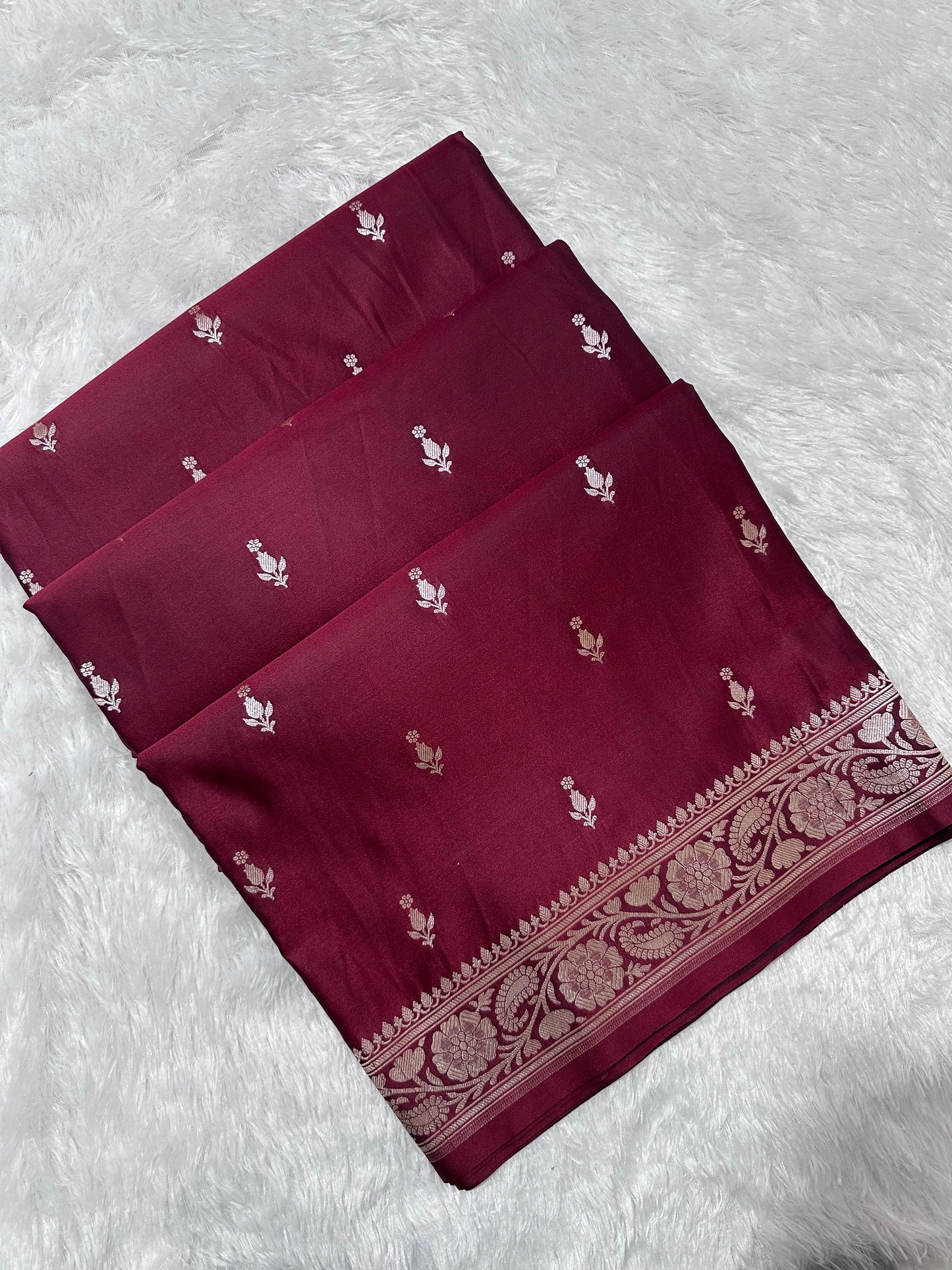 Royal Wine Maroon Colour Banarasi Saree