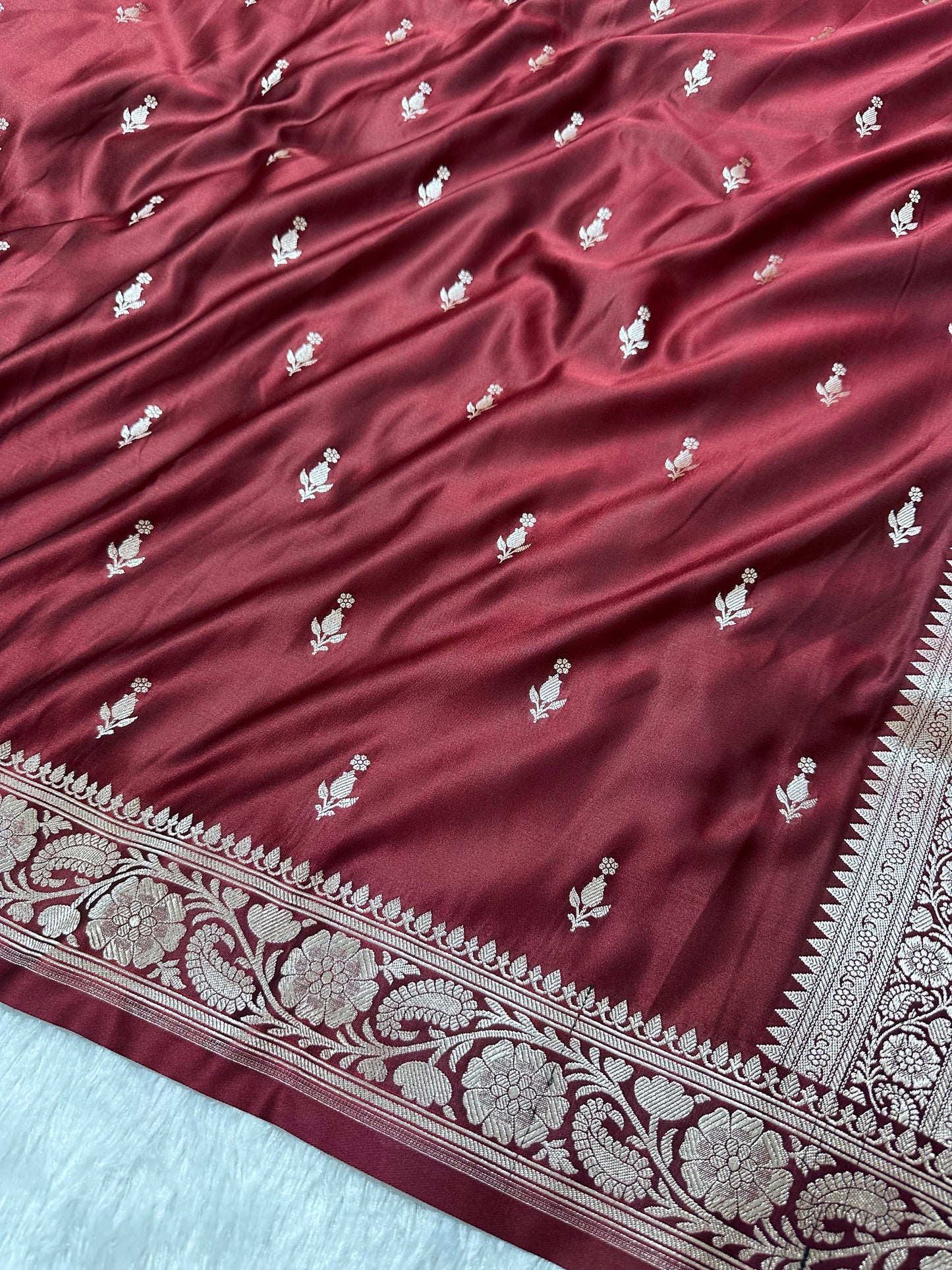 Royal Wine Maroon Colour Banarasi Saree