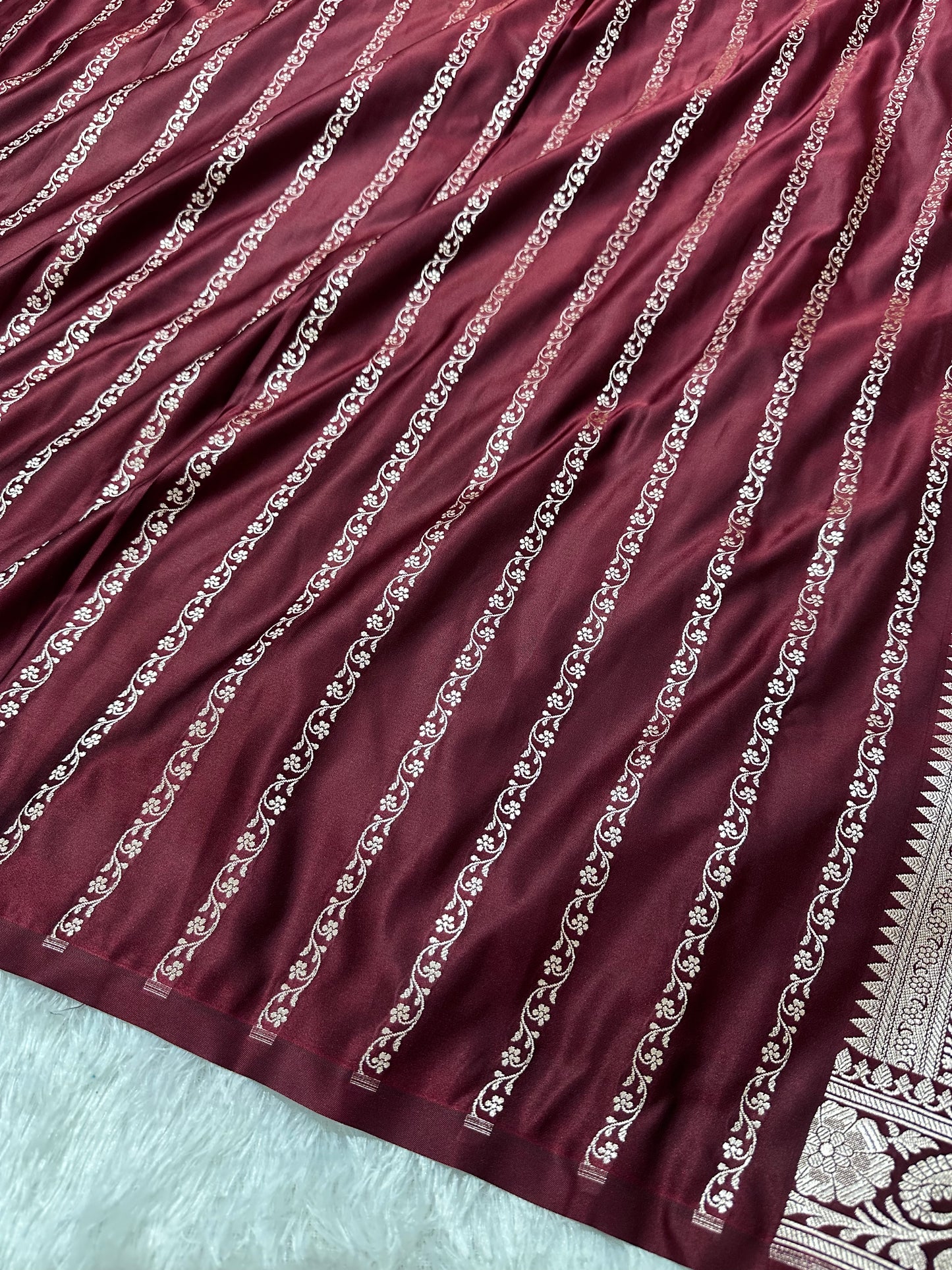 Royal Wine Maroon Colour Banarasi Saree