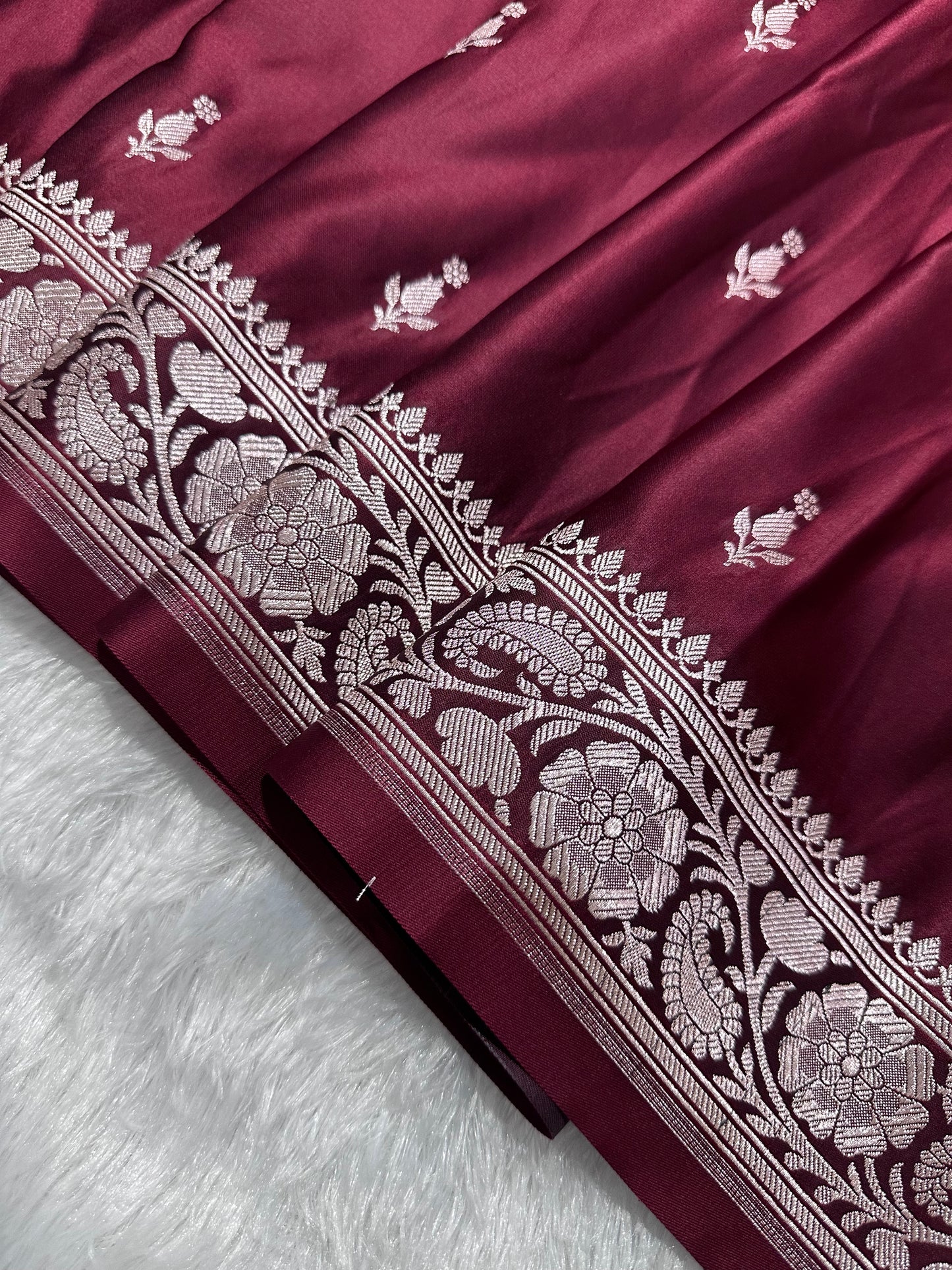 Royal Wine Maroon Colour Banarasi Saree
