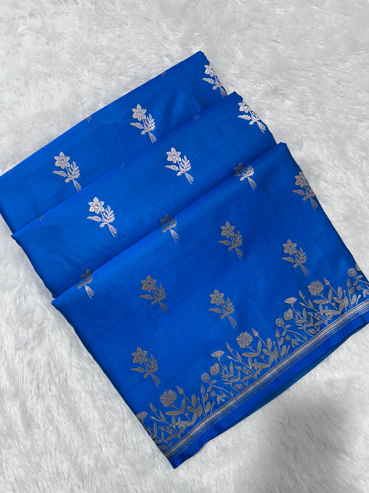 Royal Sapphire Blue Banarasi Silk Saree