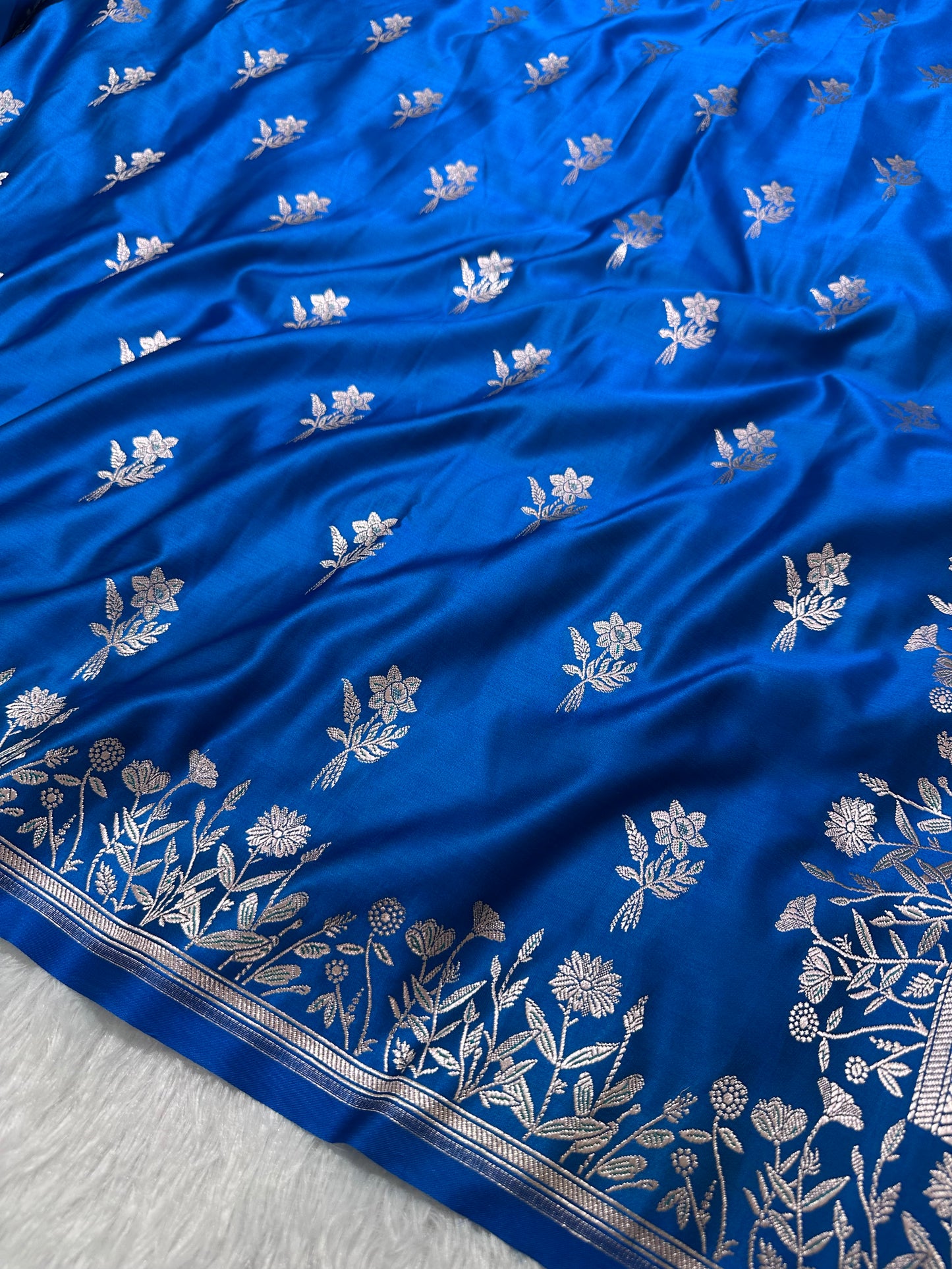 Royal Sapphire Blue Banarasi Silk Saree