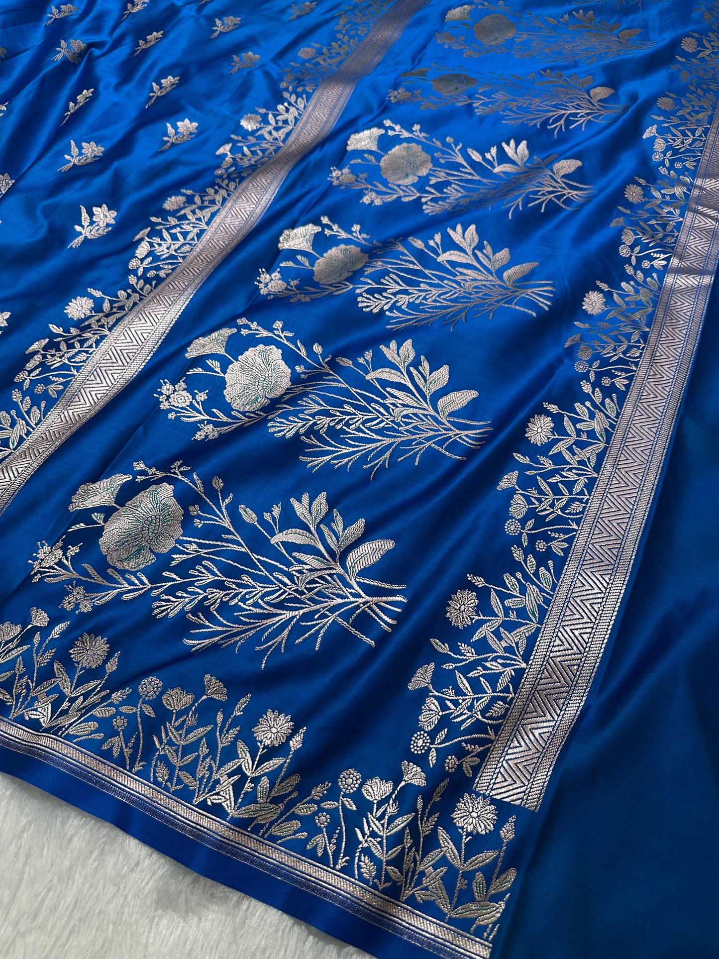 Royal Sapphire Blue Banarasi Silk Saree