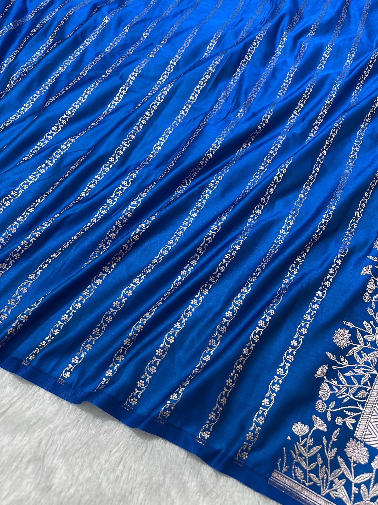 Royal Sapphire Blue Banarasi Silk Saree