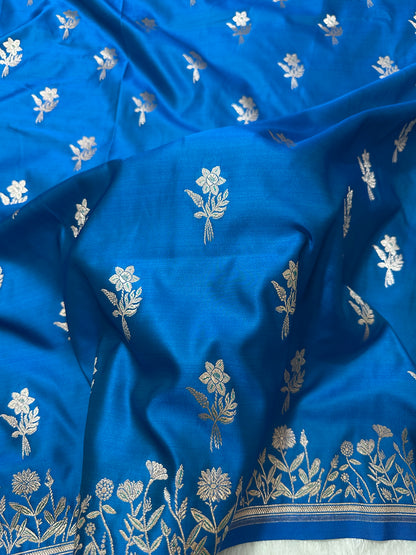 Royal Sapphire Blue Banarasi Silk Saree