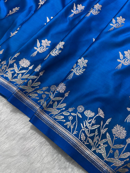 Royal Sapphire Blue Banarasi Silk Saree