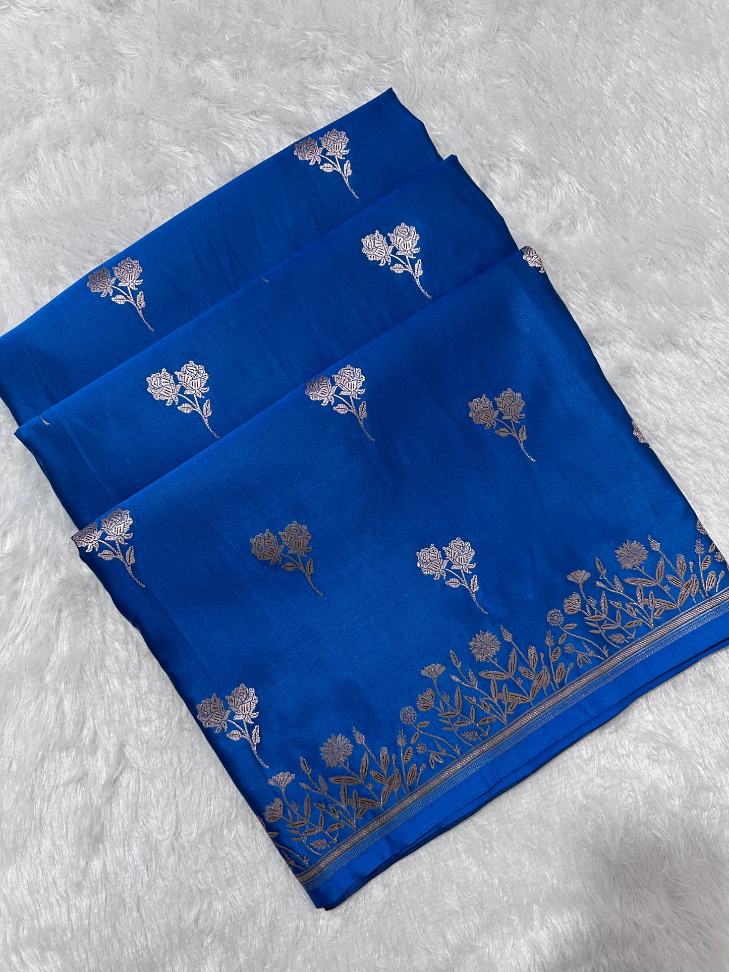 Royal Sapphire Blue Banarasi Silk Saree