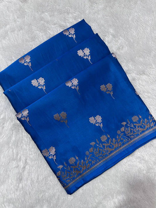 Royal Sapphire Blue Banarasi Silk Saree