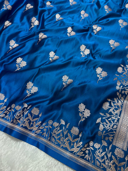 Royal Sapphire Blue Banarasi Silk Saree