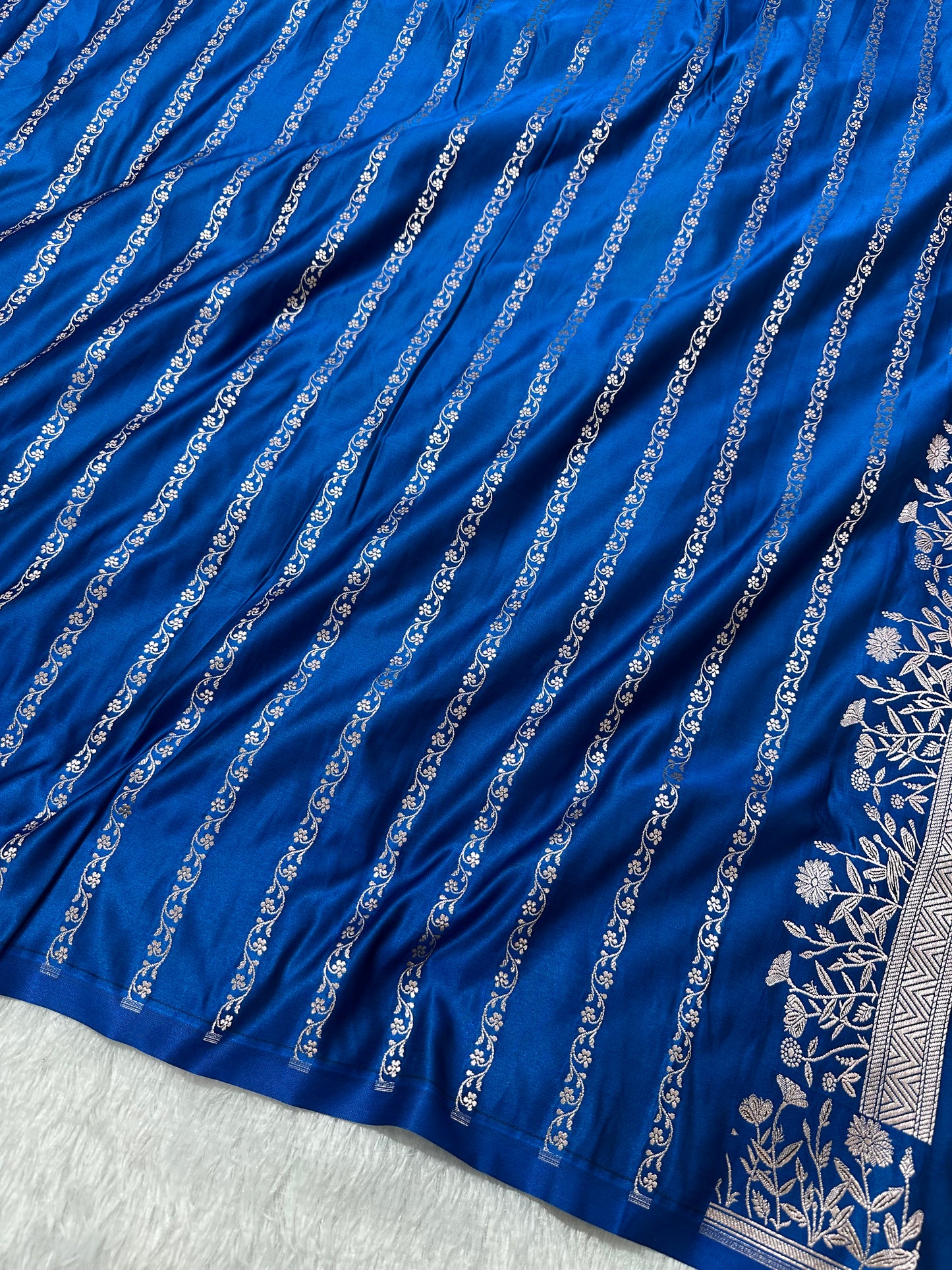 Royal Sapphire Blue Banarasi Silk Saree