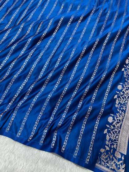 Royal Sapphire Blue Banarasi Silk Saree