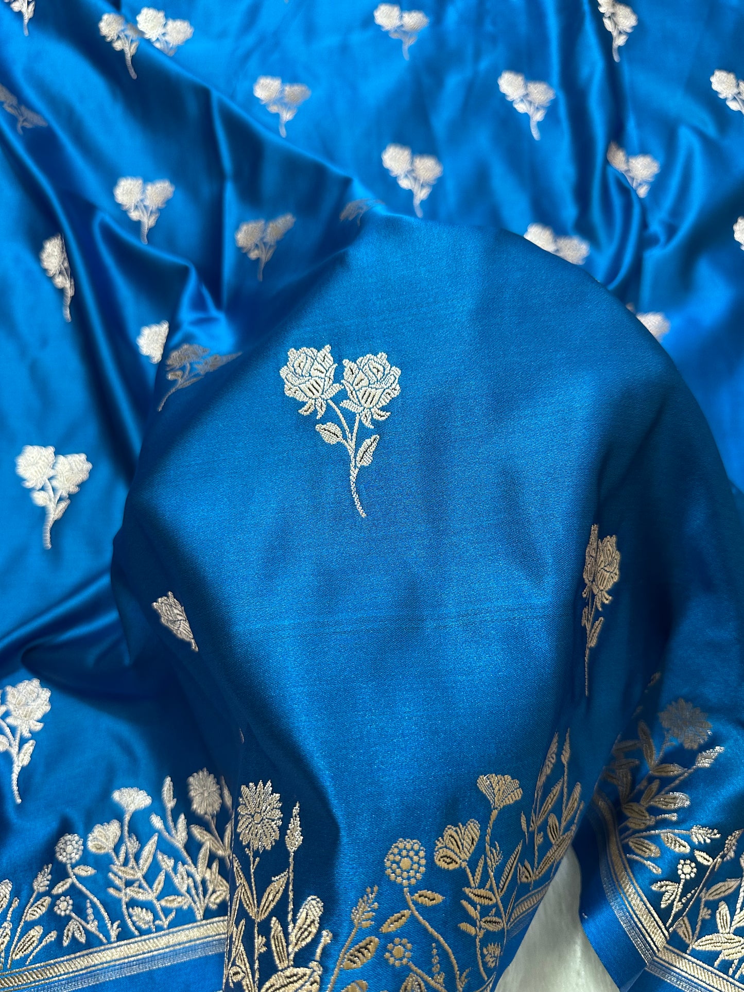 Royal Sapphire Blue Banarasi Silk Saree