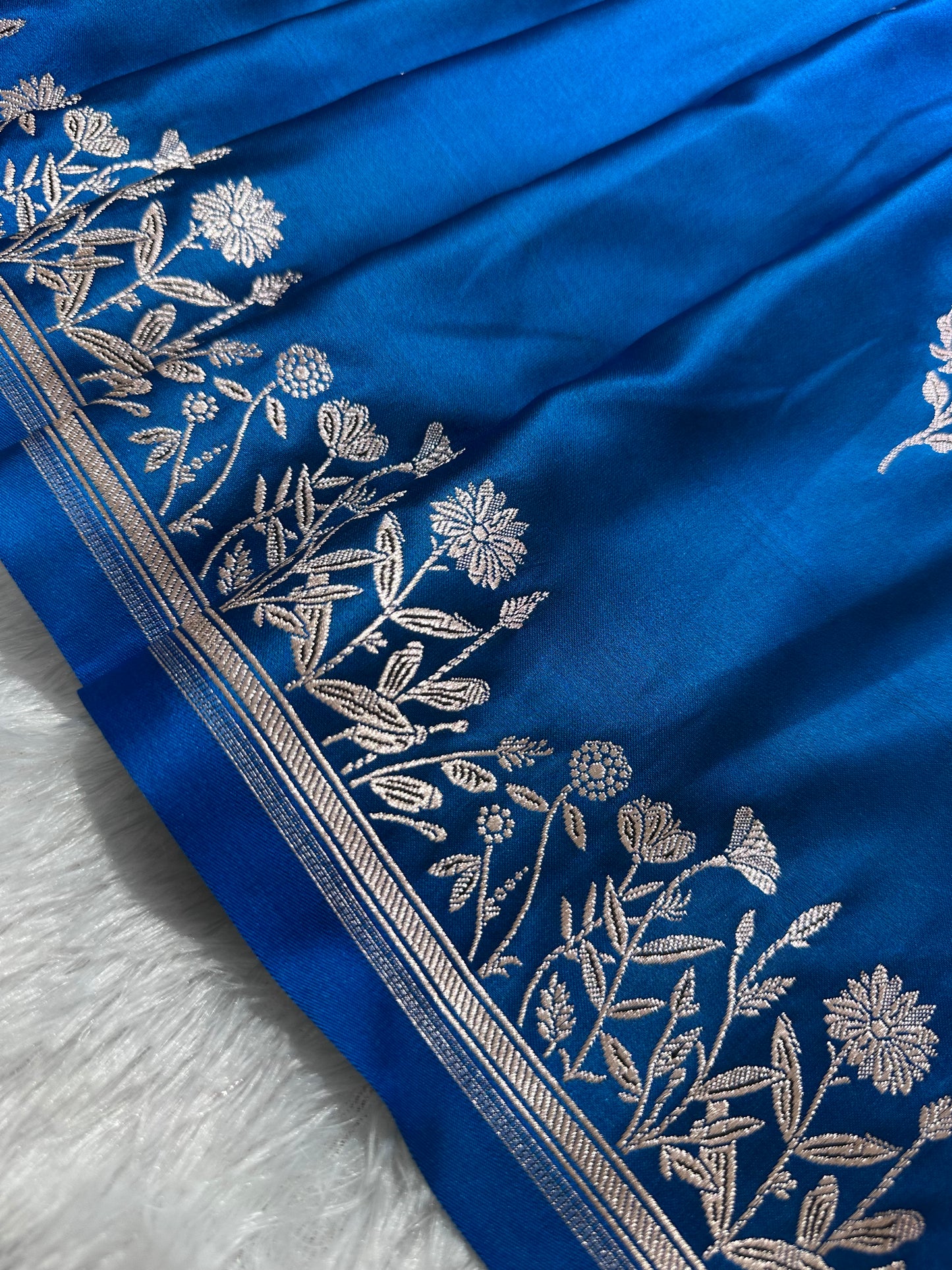 Royal Sapphire Blue Banarasi Silk Saree