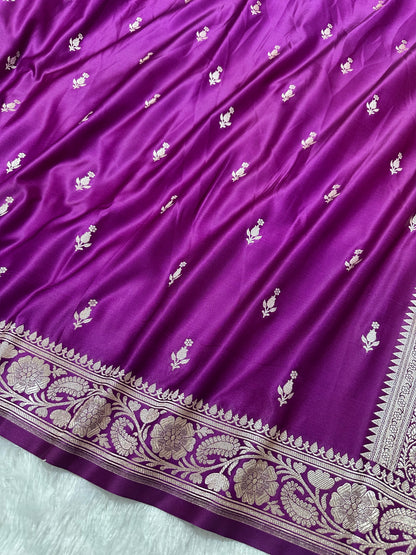 Royal Orchid Purple Banarasi Silk Saree