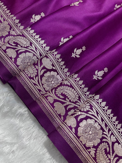 Royal Orchid Purple Banarasi Silk Saree