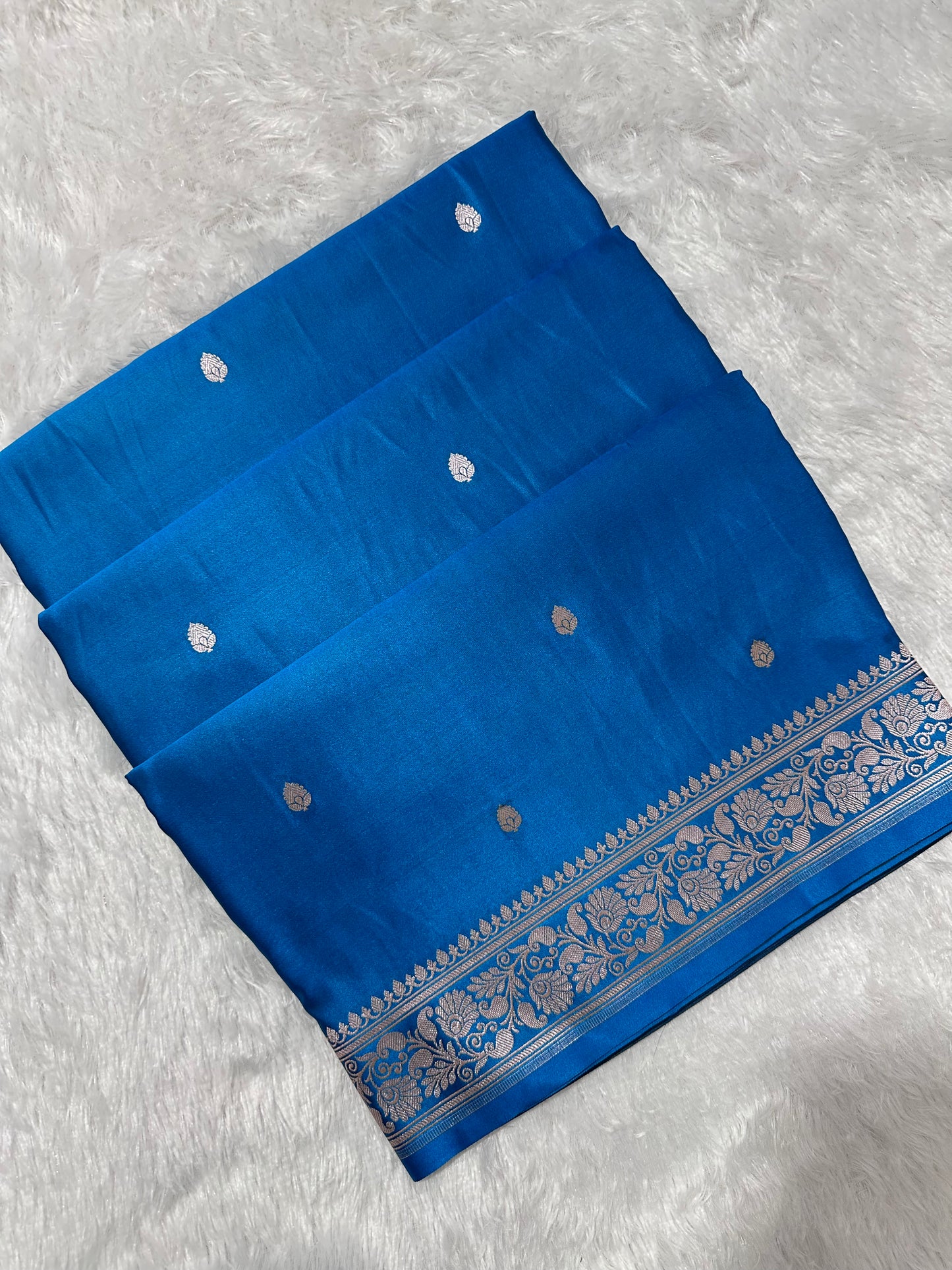 Royal Aqua Blue Banarasi Silk Saree