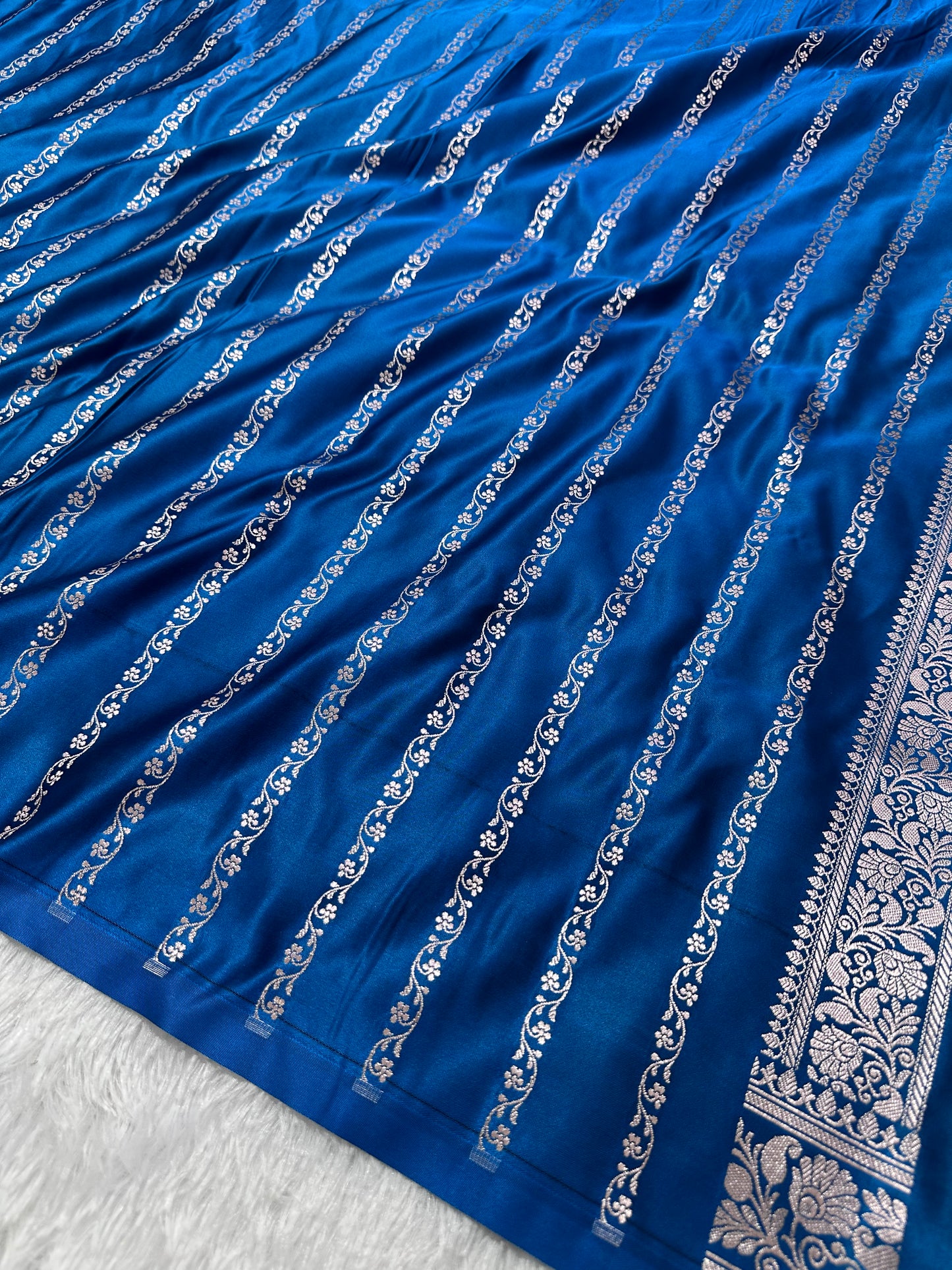 Royal Aqua Blue Banarasi Silk Saree