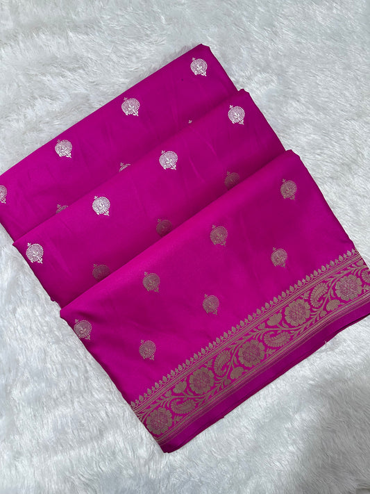 Royal Maharani Pink Banarasi Silk Saree