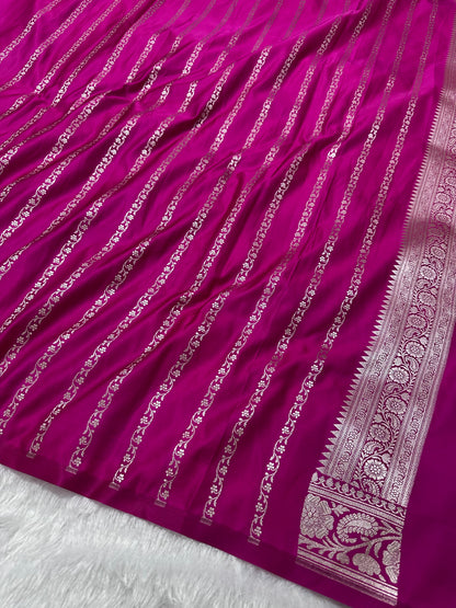 Royal Maharani Pink Banarasi Silk Saree