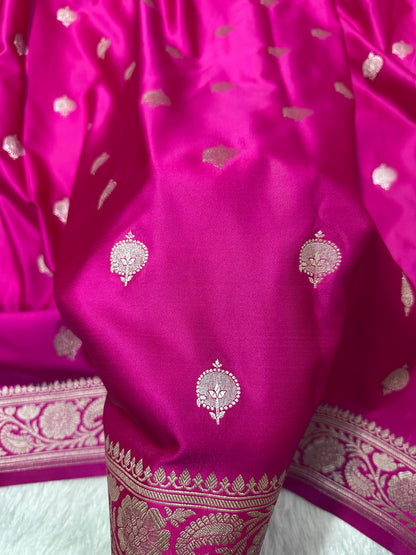 Royal Maharani Pink Banarasi Silk Saree
