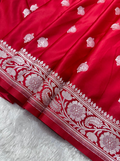 Royal Maharani Red Banarasi Silk Saree