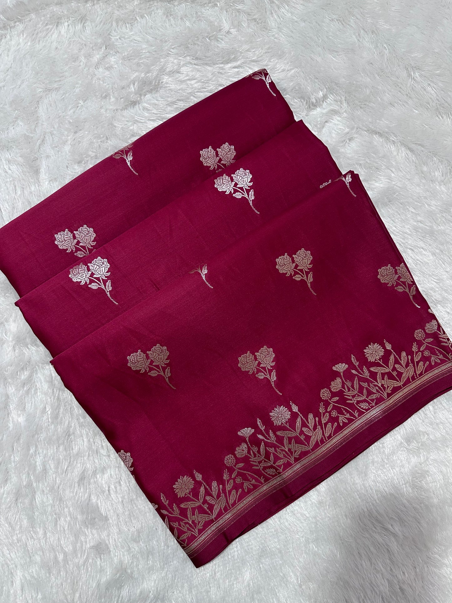 Royal Berry Pink Banarasi Silk Saree