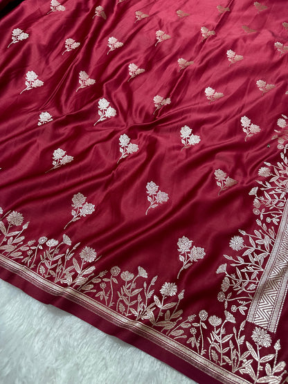 Royal Berry Pink Banarasi Silk Saree