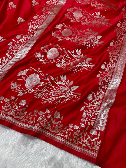 Royal Maharani Red Banarasi Silk Saree