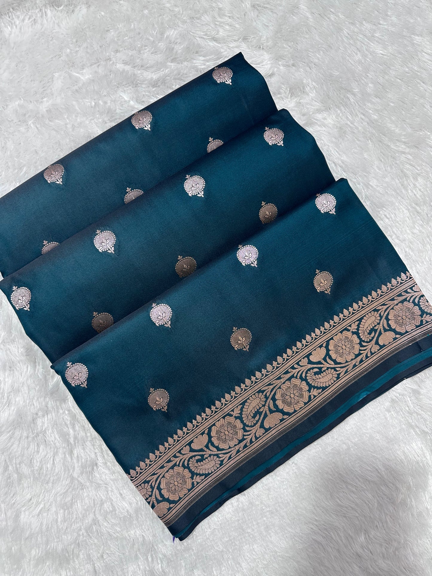 Royal Ocean Emerald Banarasi Silk Saree