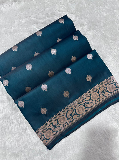 Royal Ocean Emerald Banarasi Silk Saree