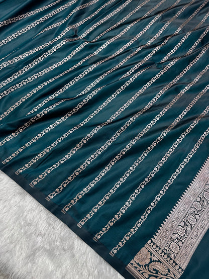 Royal Ocean Emerald Banarasi Silk Saree