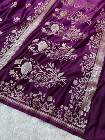 Royal Purple Banarasi Silk Saree