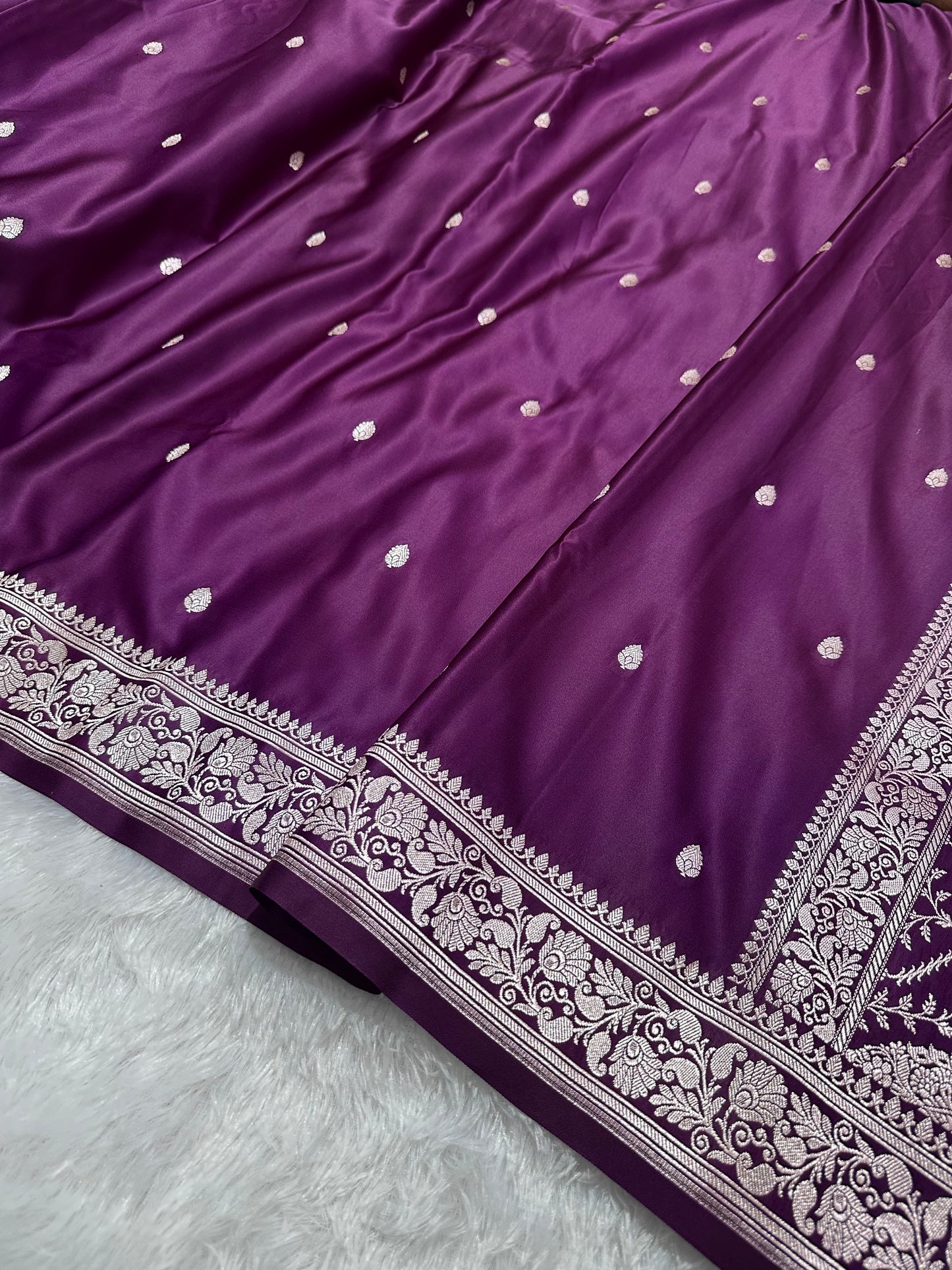 Royal Purple Shade Banarasi Silk Saree