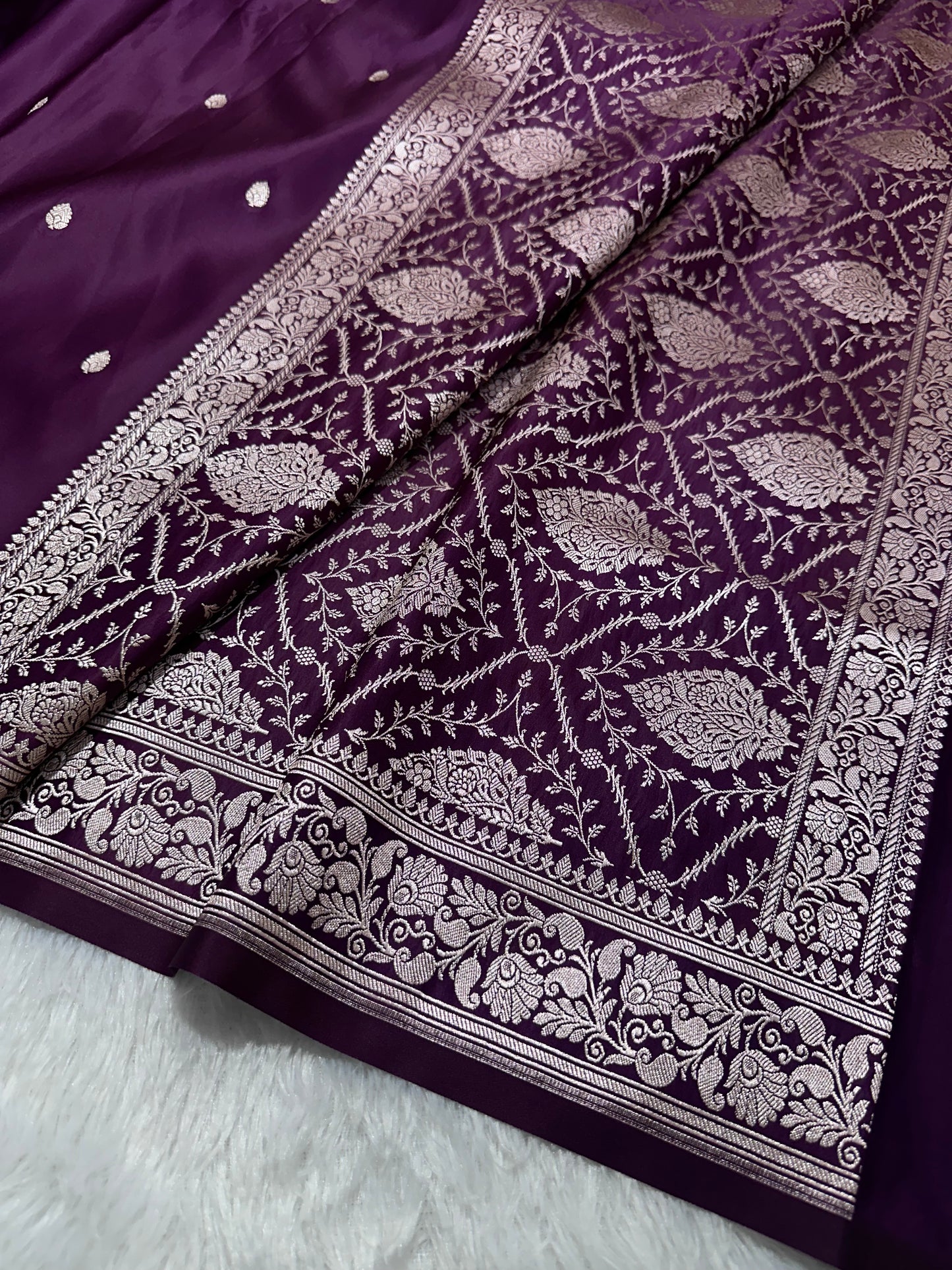 Royal Purple Shade Banarasi Silk Saree