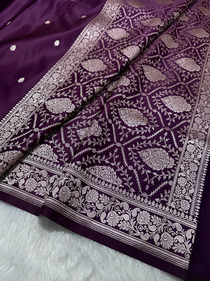 Royal Purple Shade Banarasi Silk Saree