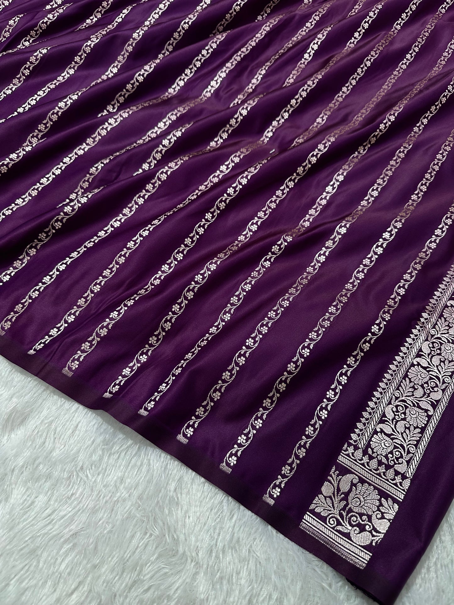Royal Purple Shade Banarasi Silk Saree