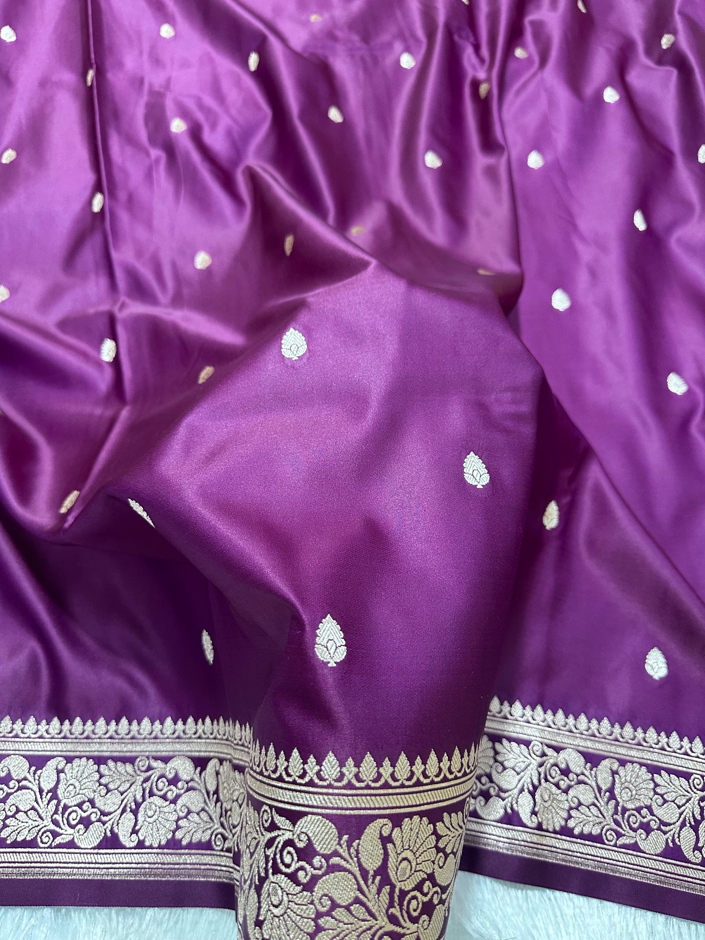 Royal Purple Shade Banarasi Silk Saree