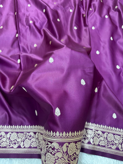 Royal Purple Shade Banarasi Silk Saree