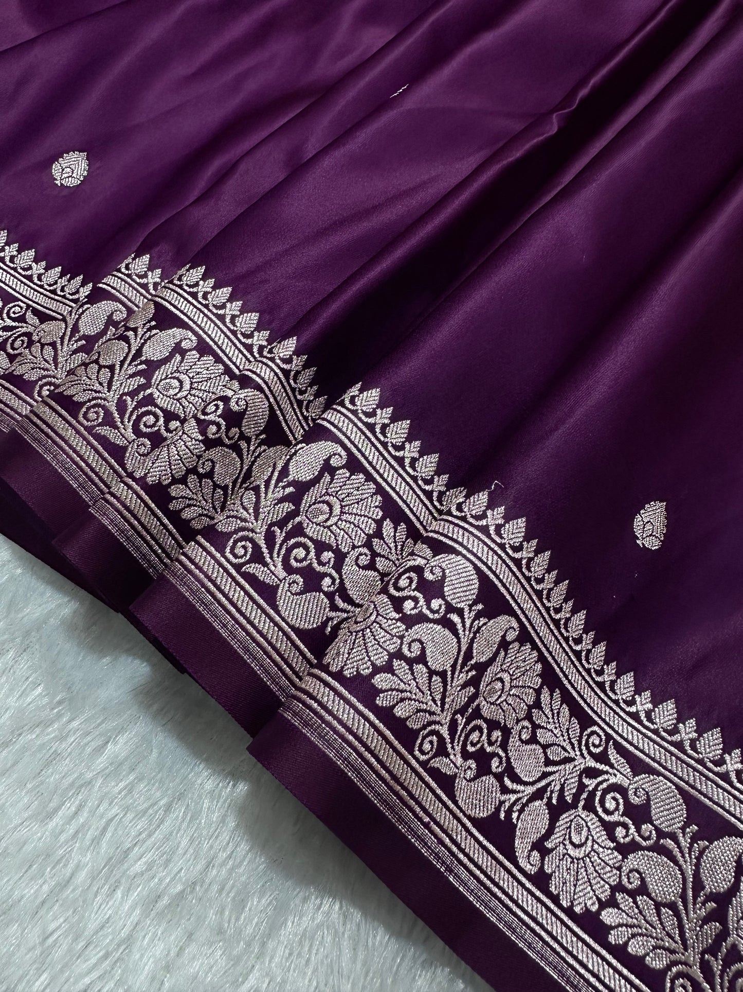 Royal Purple Shade Banarasi Silk Saree