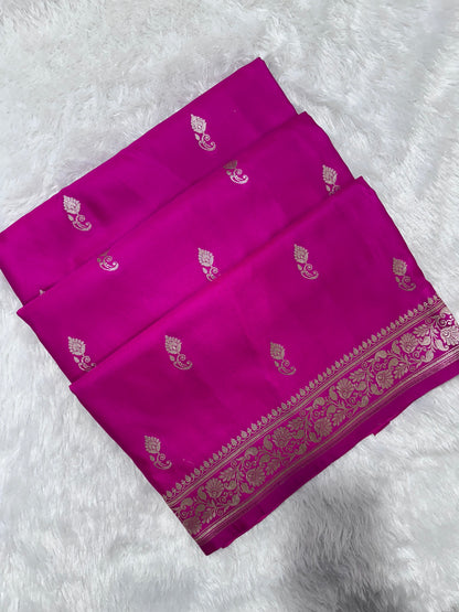 Royal Magenta or Rani Pink Banarasi Silk Saree