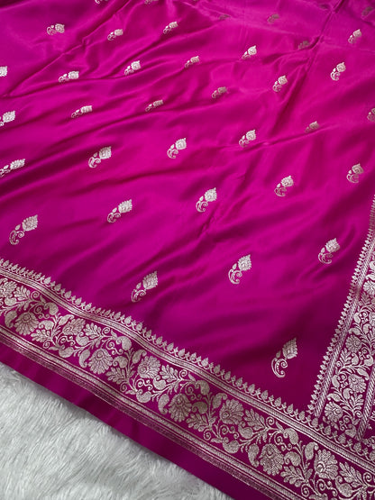 Royal Magenta or Rani Pink Banarasi Silk Saree