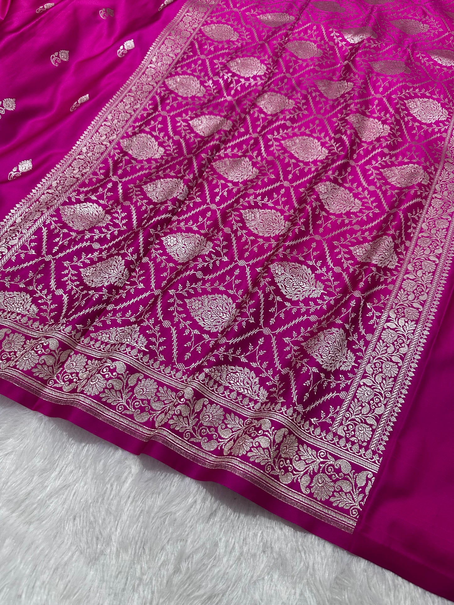 Royal Magenta or Rani Pink Banarasi Silk Saree