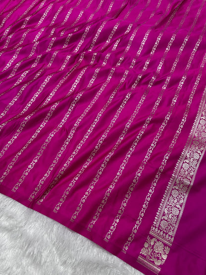 Royal Magenta or Rani Pink Banarasi Silk Saree