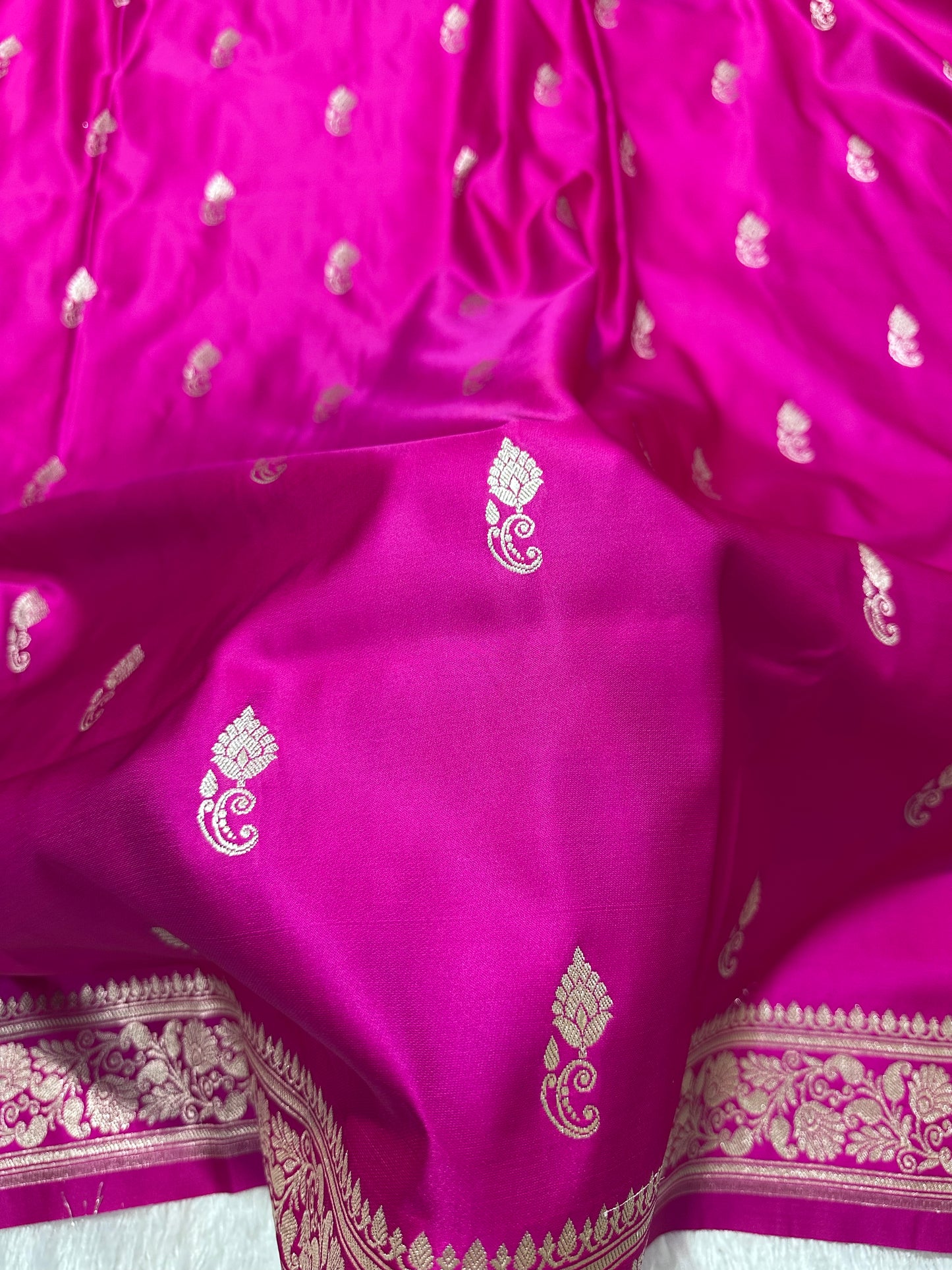 Royal Magenta or Rani Pink Banarasi Silk Saree