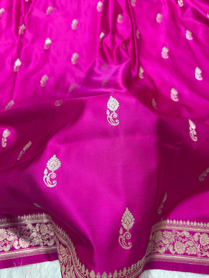 Royal Magenta or Rani Pink Banarasi Silk Saree