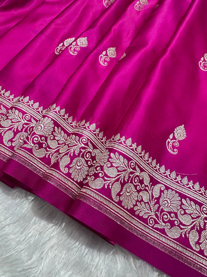 Royal Magenta or Rani Pink Banarasi Silk Saree