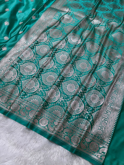 Elegant Sea Green Banarasi Silk Saree